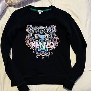 Kenzo Black Sweatshirt with Vibrant Tiger Motif
